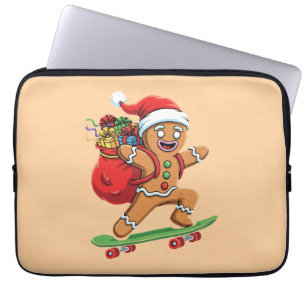 Capa Para Notebook Homem de Biscoito de gengibre fazendo skate entreg