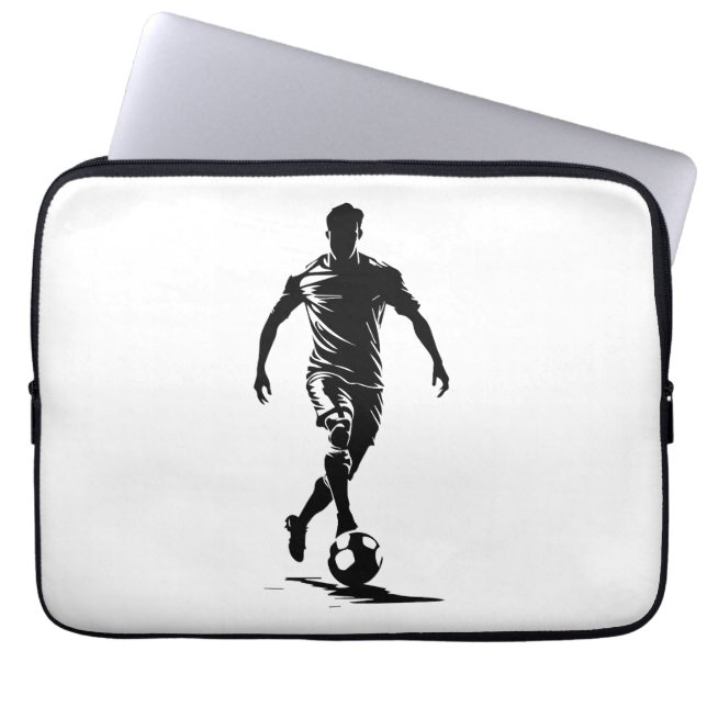 Capa Para Notebook Homem de futebol com bola (Frente)