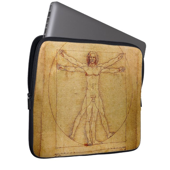 Capa Para Notebook Homem de Vitruvian por Leonardo da Vinci (Frente Esquerda)
