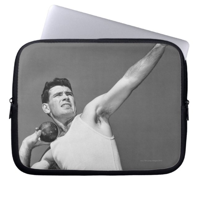 Capa Para Notebook Homem que joga Shotput (Frente)
