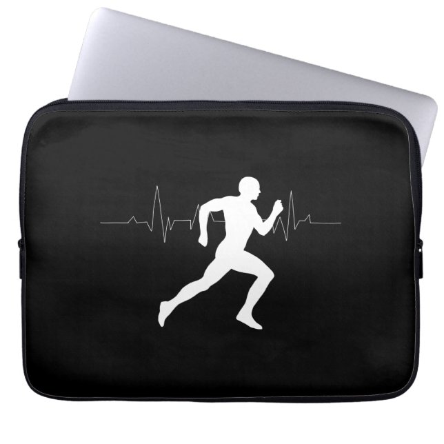 Capa Para Notebook Homem Runners Silhouette HeartBeat Line (Frente)