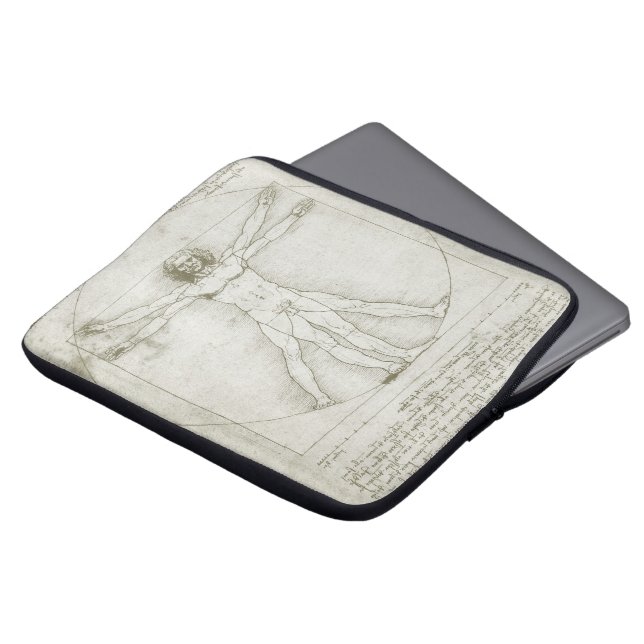 Capa Para Notebook Homem Vitruviano de Leonardo da Vinci (Frente Topo)