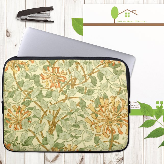 Capa Para Notebook Honeysuckle com Folhas Verdes (Criador carregado)