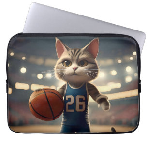 Capa Para Notebook Hoops Gelados: O Invejoso Gato Basketballer