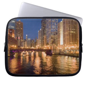 Capa Para Notebook Horizonte de Chicago, Illinois, e Rio Chicago às 2