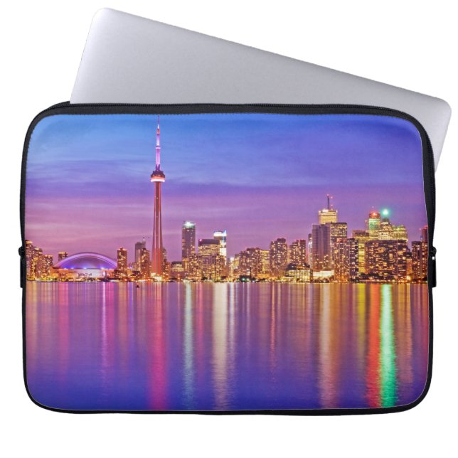 Capa Para Notebook Horizonte de Toronto ao Crepúsculo (Frente)