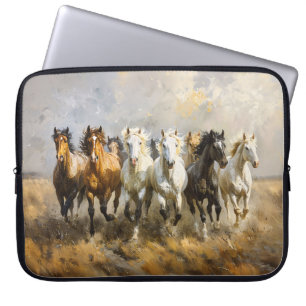 Capa Para Notebook Horse Herd Galloping Mustang Painting