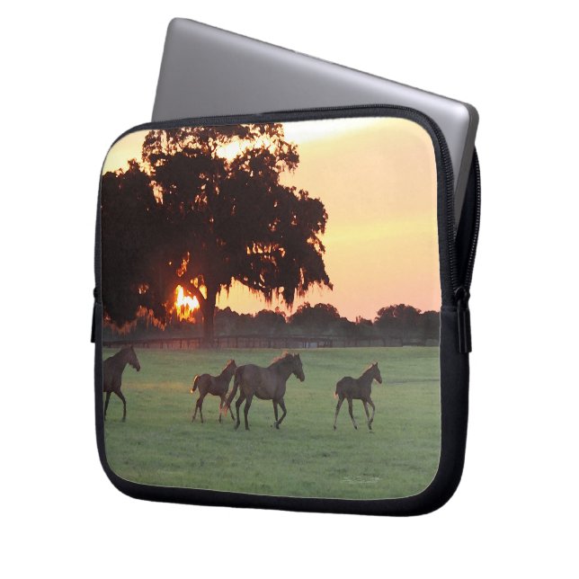 Capa Para Notebook Horse Sunset Art Bolsa de laptop (Frente Esquerda)