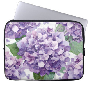 Capa Para Notebook Hortênsia Roxa Aquarela Floral Lavanda Flor