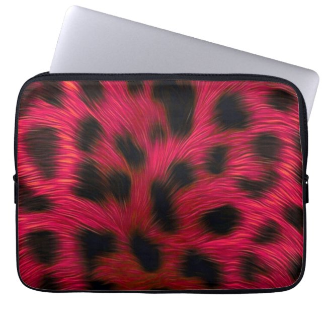 Capa Para Notebook Hot Pink Leopard Print Faux  (Frente)