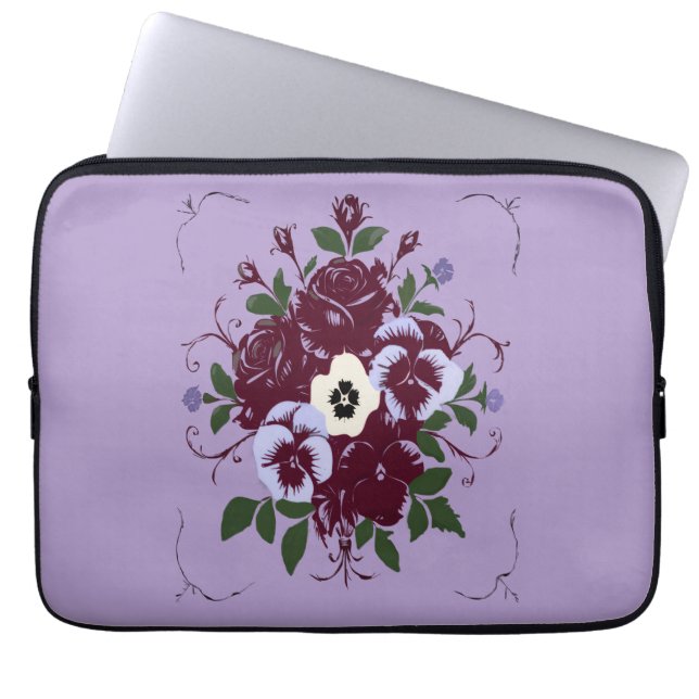 Capa Para Notebook Housse pour Ordinateur Portable Bouquet de Violett (Frente)