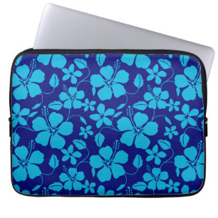 CAPA PARA NOTEBOOK HULA HAVAIANA (HIBÍSCO) AZUL ESCURO/CLARO