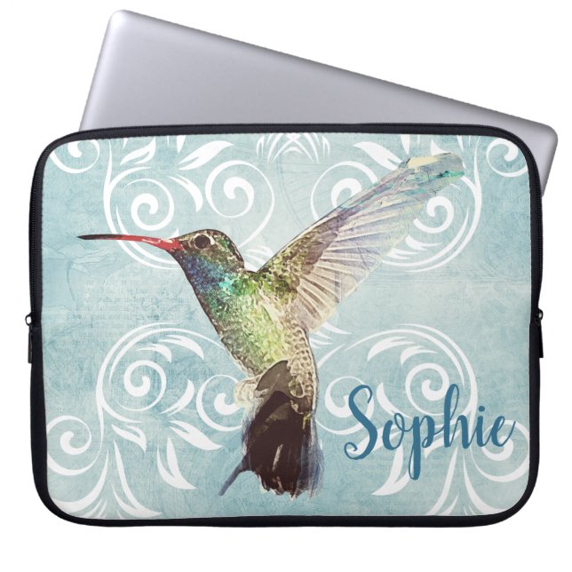 Capa Para Notebook Hummingbird com fundo florescente (Frente)