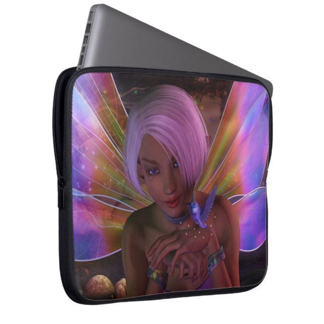 Capa Para Notebook Hummingbird Guardian Fairy Fantasy Art (Frente Esquerda)