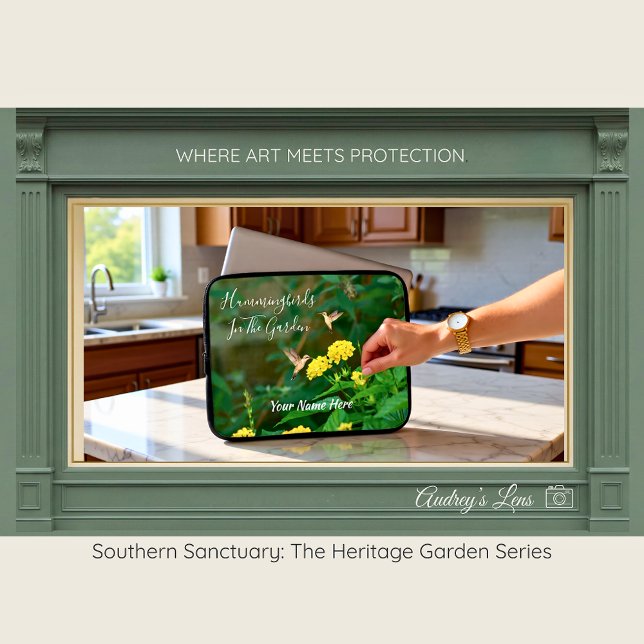 Capa Para Notebook Hummingbird & Lantana Floral  (Criador carregado)