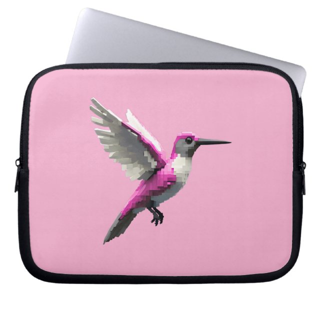 Capa Para Notebook Hummingbird Rosa Pixelado- (Frente)
