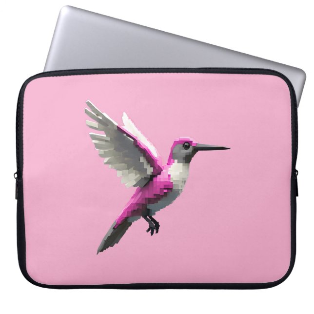 Capa Para Notebook Hummingbird Rosa Pixelado- (Frente)