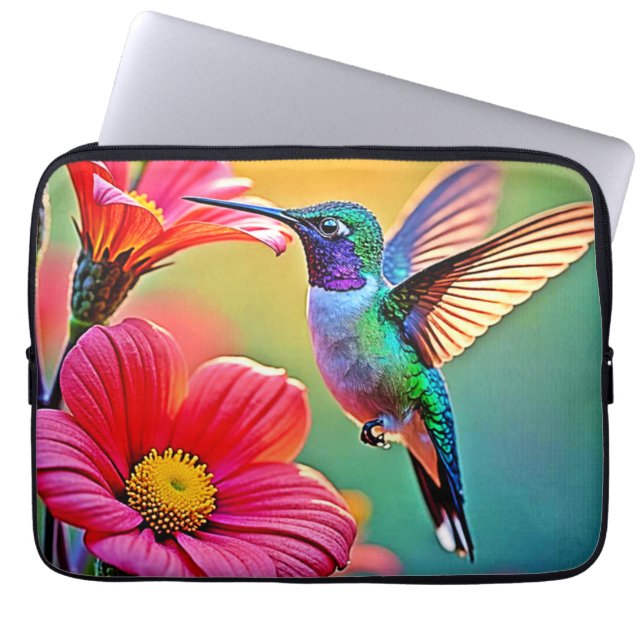 Capa Para Notebook Hummingbird vibrante no Sunset Design (Frente)