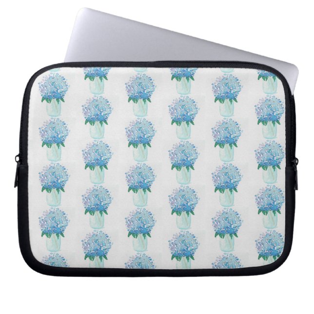 Capa Para Notebook Hydrangea azul e roxa (Frente)