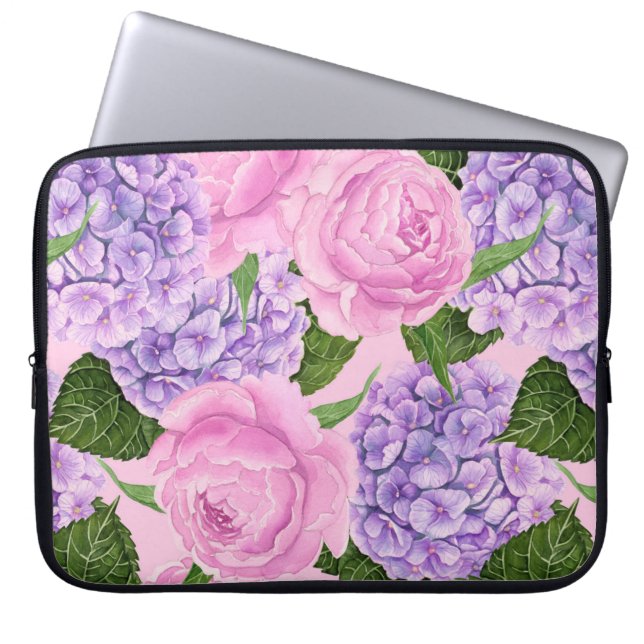 Capa Para Notebook Hydrangea e padrões de colônia (Frente)
