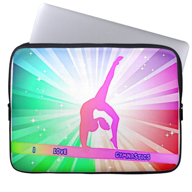 Capa Para Notebook "I AMVE GYMNASTICS" com Gymnast no Beam (Frente)