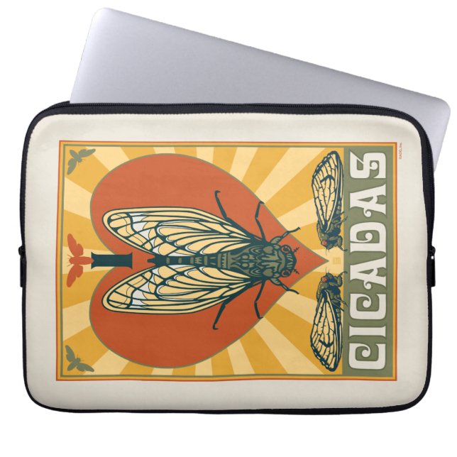 Capa Para Notebook I Heart Cicadas (Frente)