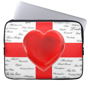 Capa Para Notebook I Heart England Flag of Rua George Patriotic
