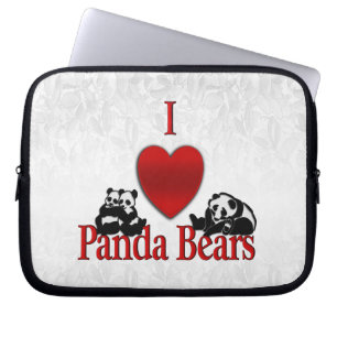 Capa Para Notebook I Heart Panda Bears Divertido