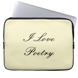 Capa Para Notebook I Love Poetry Tablet Case (Cream & Black)