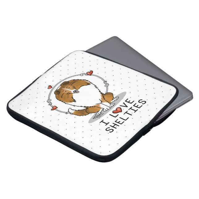 Capa Para Notebook I Love Shels (sable 2) Shetland Sheepdog Cute (Frente Topo)