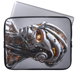 Capa Para Notebook IA Avançada Chrome Android Ciborgue Futurista