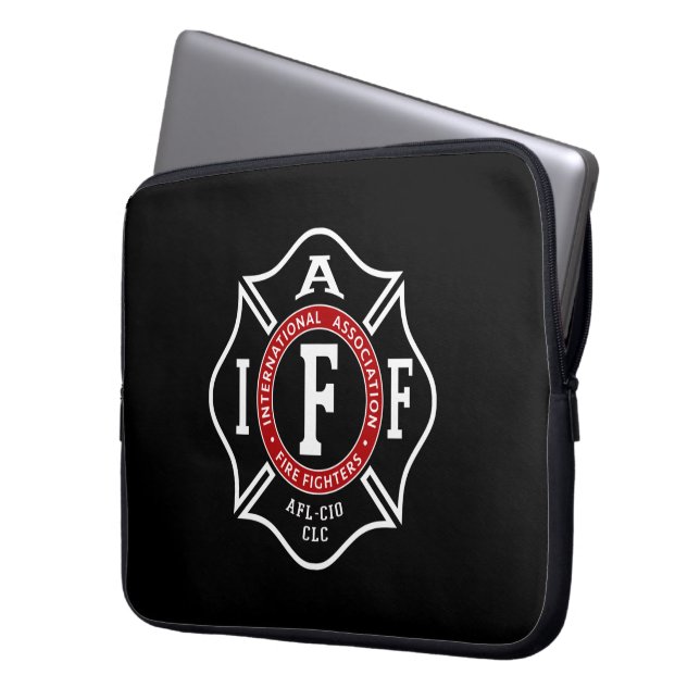 Capa Para Notebook IAFF Malha de Laptop Cruz Maltesa (Frente Esquerda)