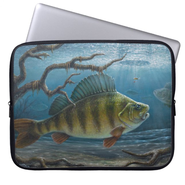 Capa Para Notebook Ice Fishing for Perch (Frente)