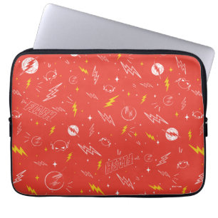 Capa Para Notebook Ícone do Flash com Relâmpago e Padrão de Desenhos