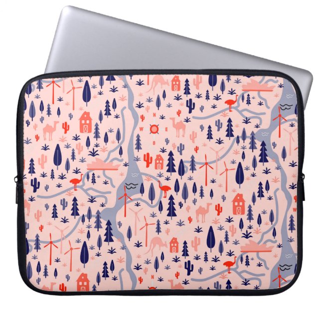 Capa Para Notebook Ícones australianos, padrão decorativo perfeito. (Frente)