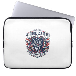 Capa Para Notebook Ícones e Símbolos do Escudo da Liberdade Patriótic