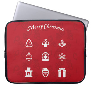 Capa Para Notebook Ícones populares do Feliz Natal ajustados