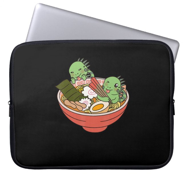 Capa Para Notebook Iguana Kawaii Ramen Funny Pet Gift (Frente)