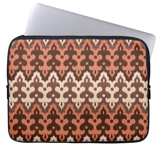 Capa Para Notebook Ikat Damask, Brown, Taupe & Rust marroquino (Frente)