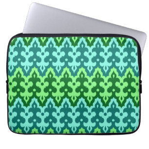 Capa Para Notebook Ikat Damask, Turquoise e Jade Green marroquinos