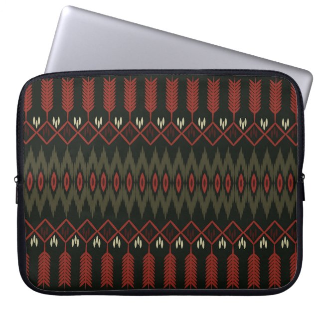 Capa Para Notebook ikat Pattern. Encaminhamento geométrico sem costur (Frente)