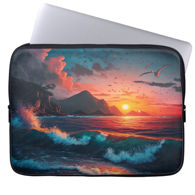 Capa Para Notebook ILHA SUNSET nº 1 Bolsa de laptop (Frente)