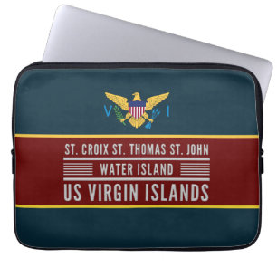 Capa Para Notebook Ilhas Virgens dos EUA Flag USVI Rua. Croix Rua. Th