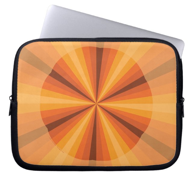 Capa Para Notebook Ilusões Ópticas Mala do Laptop laranja (Frente)