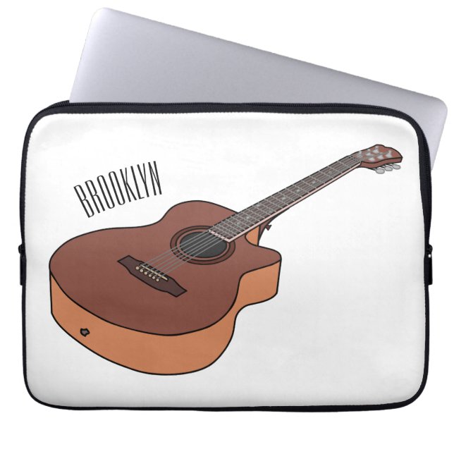Capa Para Notebook Ilustração acústica de desenho animado (Frente)