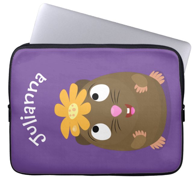 Capa Para Notebook Ilustração animada feliz cota-guiné (Frente)