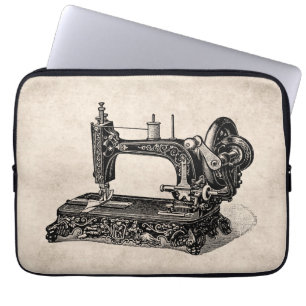 Capa Para Notebook Ilustração da máquina de costura dos 1800s do