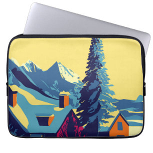 Capa Para Notebook Ilustração das paisagens de inverno