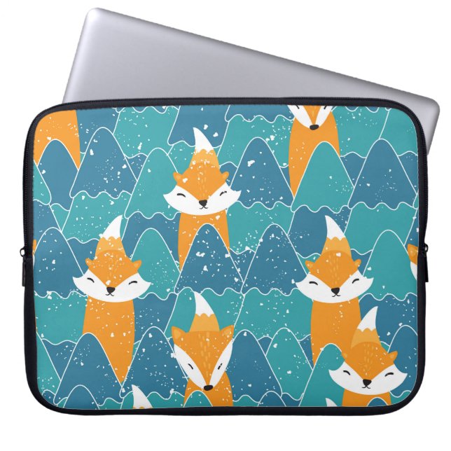 Capa Para Notebook Ilustração das raposas de safra (Frente)