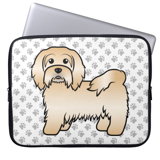 Capa Para Notebook Ilustração de cachorro de desenho animado Havanese (Frente)